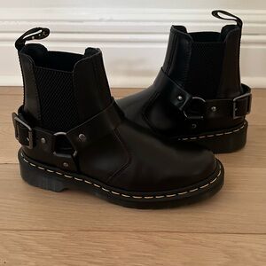 Dr. Martens Black Leather Moto Boots